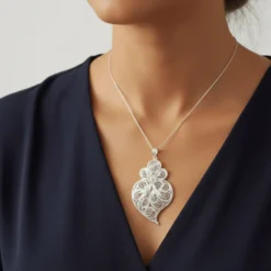 Coração de Viana I Pendentif en argent - 9 cm
