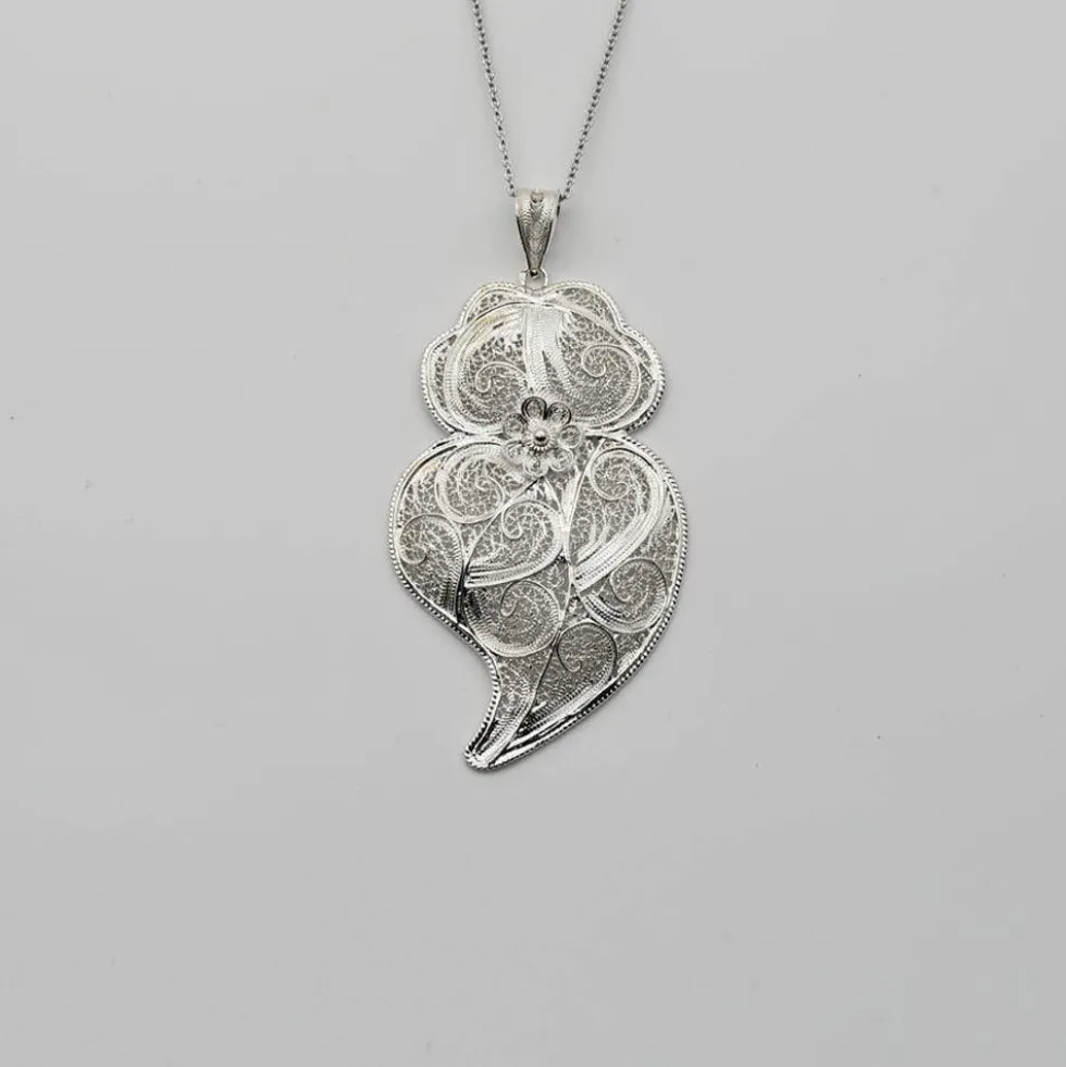 Coração de Viana I Pendentif en argent - 7 cm