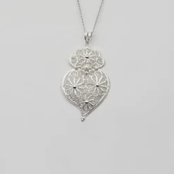 Coração de Viana I Pendentif en argent - 8cm