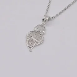 Coração de Viana I Pendentif en argent - 3cm