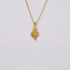 Coração de Viana I Pendentif en argent doré - 3cm