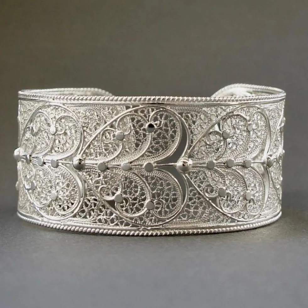 Coração I Bracelet manchette en argent
