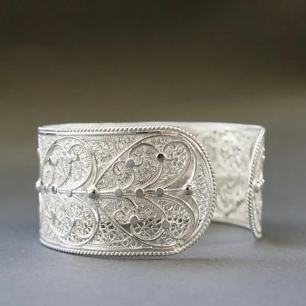 Coração I Bracelet manchette en argent