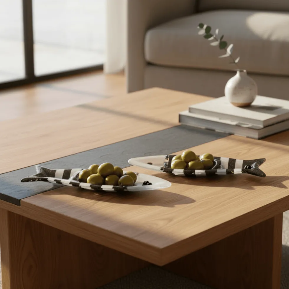 Coupe à olive en verre - Noir