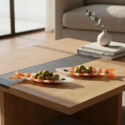 Coupe à olive en verre - Orange
