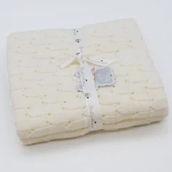 Couverture en maille pour bébé - Blanc