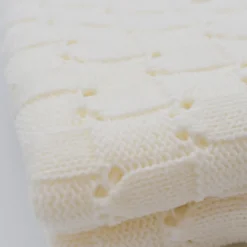 Couverture en maille pour bébé - Blanc