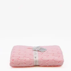 Couverture en maille pour bébé - Rose