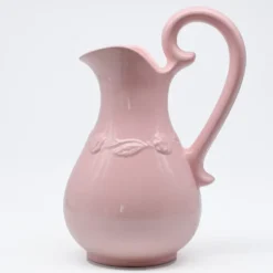 Cruche et bassine de toilette en céramique - Rose