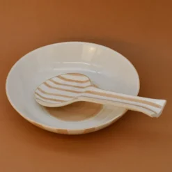 Cuillère de service rayée "Costa Nova Mar" - Moka