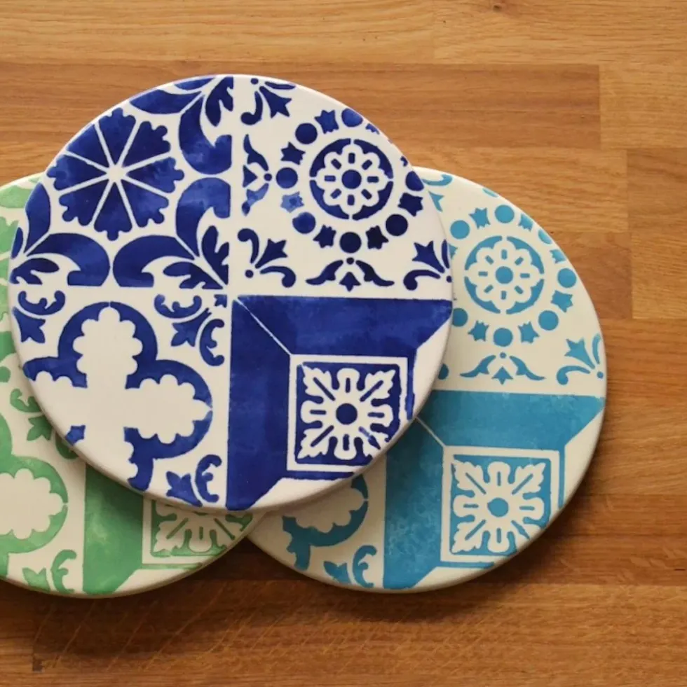 Dessous de plat en céramique et liège "Azulejos"