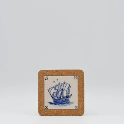 Dessous de plat en liège et céramique "Barcos" 15cm - 2 motifs