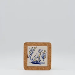 Dessous de plat en liège et céramique "Cães" 15cm - 3 motifs