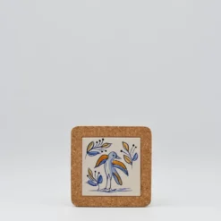 Dessous de plat en liège et céramique "Pássaros" 15cm - 7 motifs