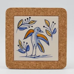 Dessous de plat en liège et céramique "Pássaros" 15cm - 7 motifs