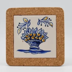 Dessous de plat en liège et céramique "Flores" 15cm - 8 motifs