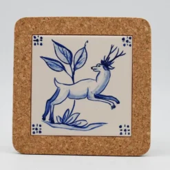 Dessous de plat en liège et céramique "Animais do bosque" 15cm - 3 motifs