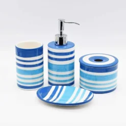 Distributeur de savon en céramique - Bleu