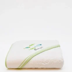 Drap de bain à capuche en coton "Sardinhas" - Vert