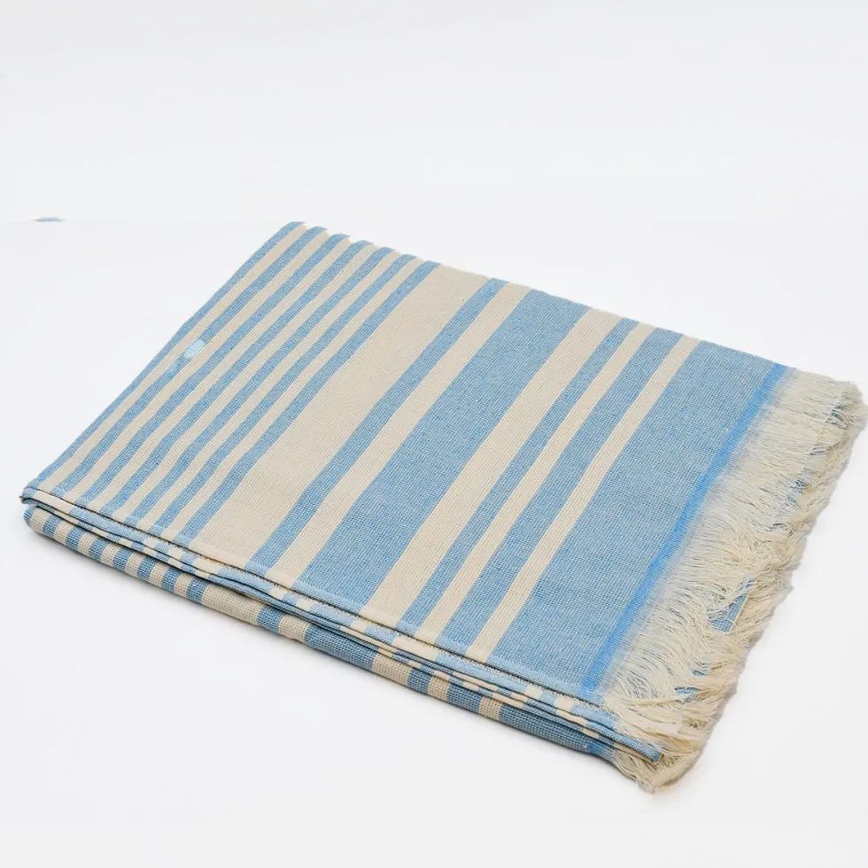 Drap de plage portugais en coton - Turquoise