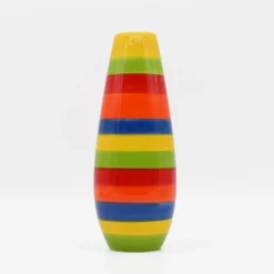 Ensemble de 3 vases rayés multicolores