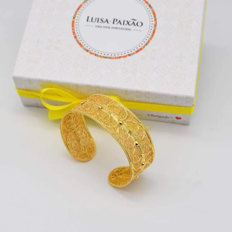 Escrava I Bracelet manchette en argent doré