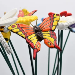 Fleurs et papillons artificiels en céramique