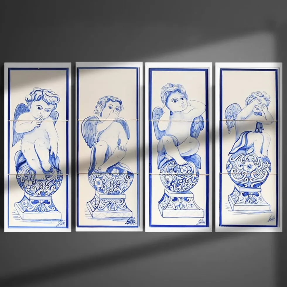 Fresque d'azulejos "Anjo Barroco"- 4 modèles