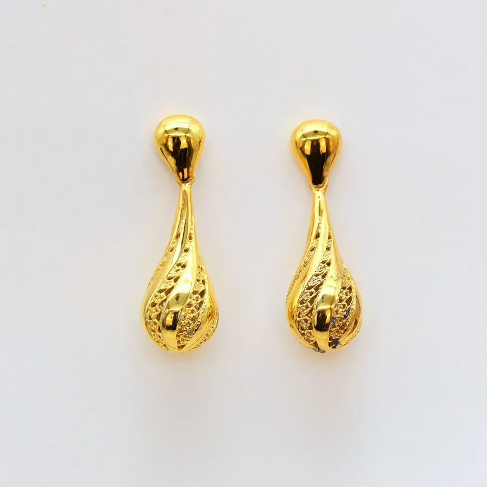 Gota de Luz I Boucles d'oreilles en argent doré