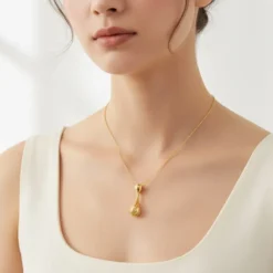 Gota de Luz I Collier en argent doré