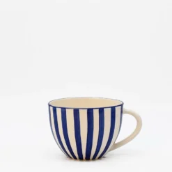 Grande tasse rayée "Costa Nova Mar" - Bleue