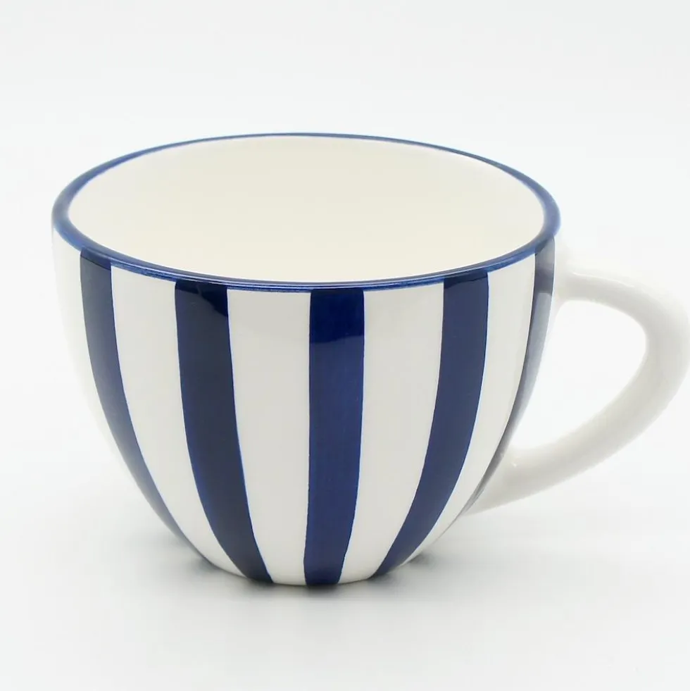 Grande tasse rayée "Costa Nova Mar" - Bleue