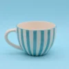 Grande tasse rayée "Costa Nova Mar" - Turquoise