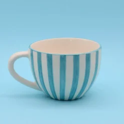 Grande tasse rayée "Costa Nova Mar" - Turquoise