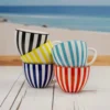 Grande tasse rayée "Costa Nova Mar" - Rouge