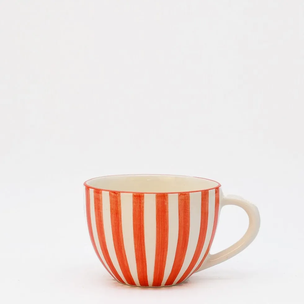 Grande tasse rayée "Costa Nova Mar" - Rouge