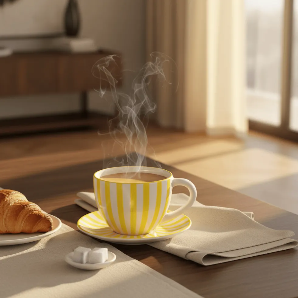 Grande tasse rayée "Costa Nova Mar" - Jaune