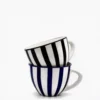Grande tasse rayée "Costa Nova Mar" - Noire