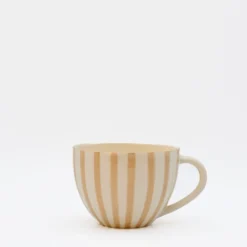 Grande tasse rayée "Costa Nova Mar" - Moka