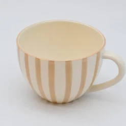 Grande tasse rayée "Costa Nova Mar" - Moka