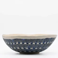 Grand saladier "Renda" bleu - 25cm