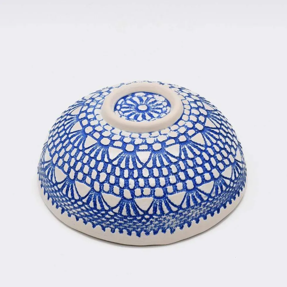 Grand saladier "Renda" bleu - 25cm