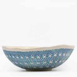 Grand saladier "Renda" turquoise - 25cm