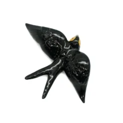 Hirondelle de Caldas da Rainha en céramique noire