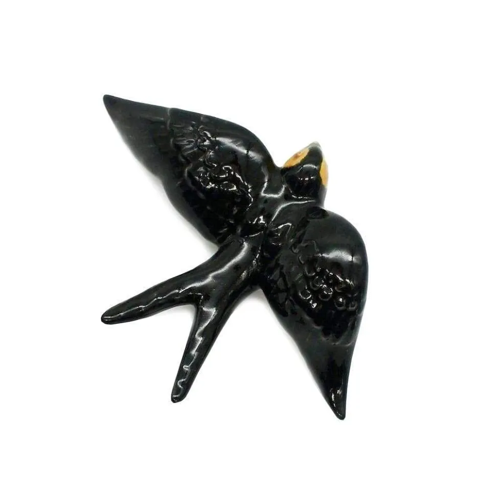 Hirondelle de Caldas da Rainha en céramique noire