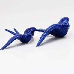 Hirondelle de Caldas da Rainha en céramique bleue