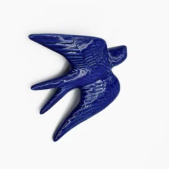 Hirondelle en céramique - Bleu cobalt
