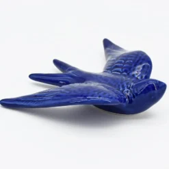 Hirondelle en céramique - Bleu cobalt