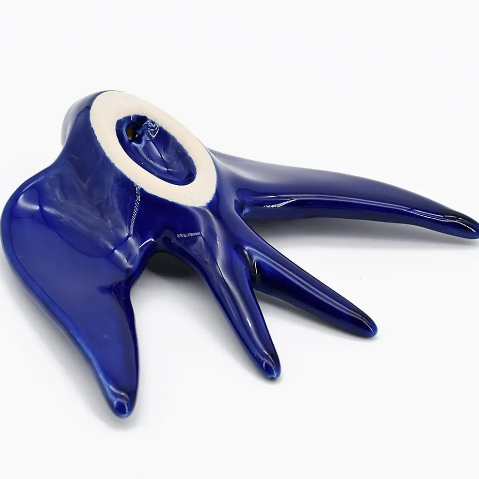 Hirondelle en céramique - Bleu cobalt