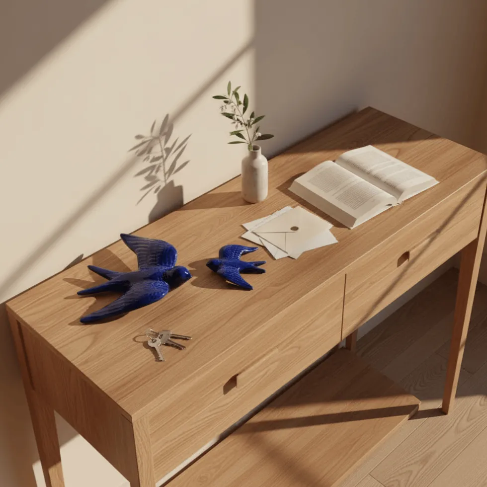 Hirondelle en céramique - Bleu cobalt